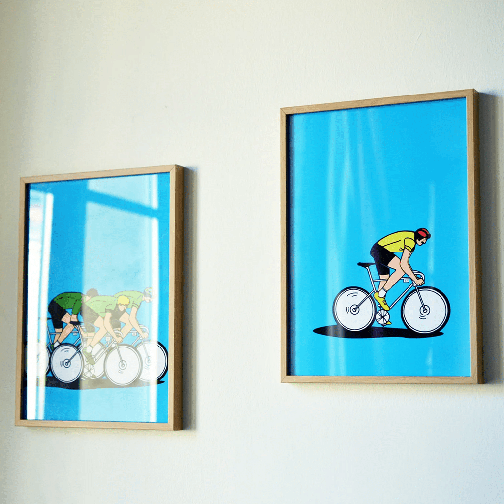 Duo d'affiches Colorées Cyclisme, Fere Paris, vue de face