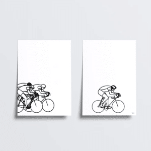 Duo d'affiches Cyclisme, Fere Paris, vue de face sur fond blanc