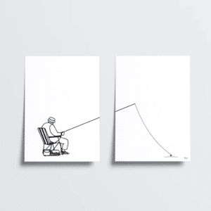 Duo d'affiches La Pêche, Fere Paris, vue de face sur fond blanc