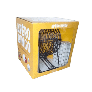 Coffret Apéro Bingo, Hachette Pratique, vue de côté sur fond blanc