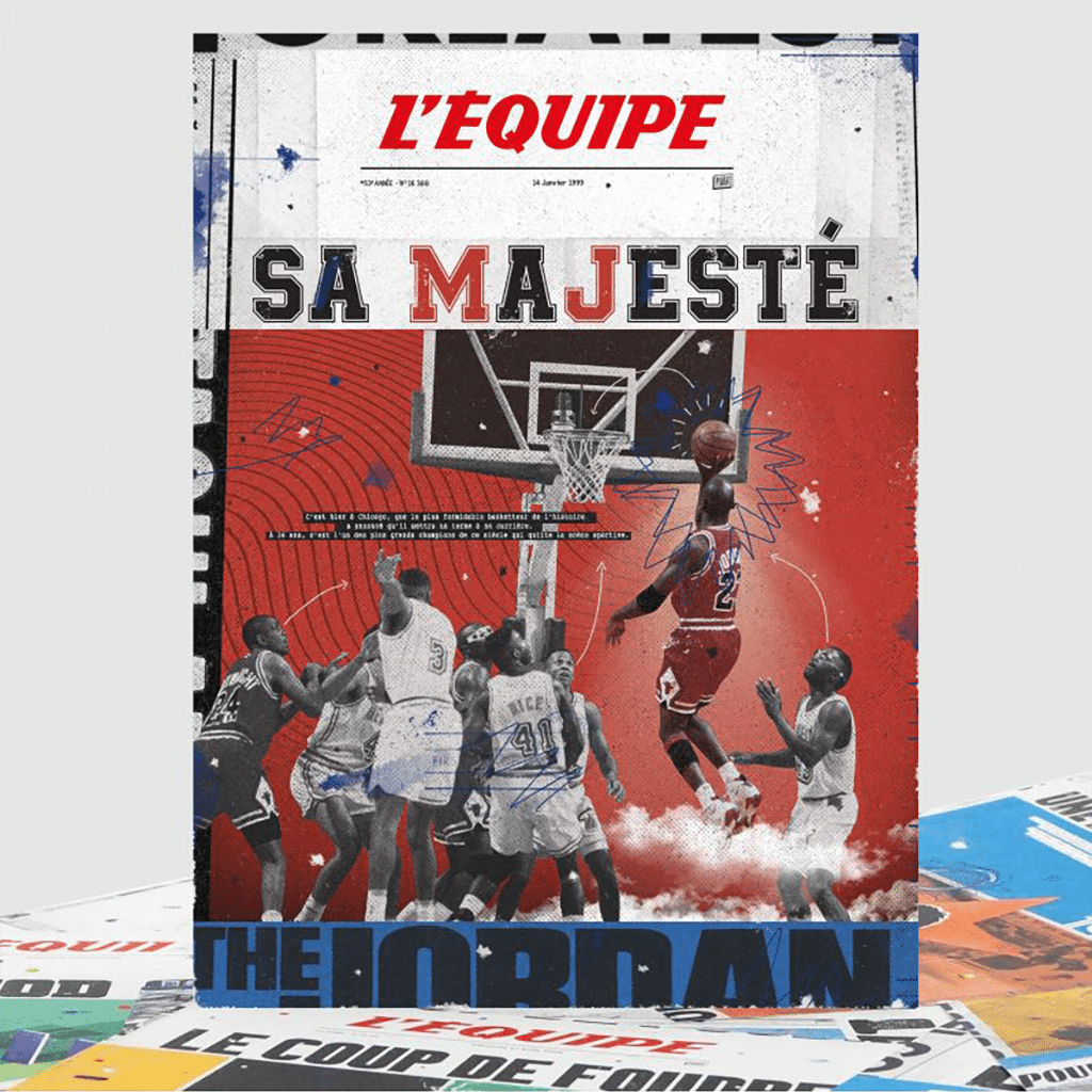 Affiche Exclusive L'Équipe - Basket Jordan, Kubbick, vue de face