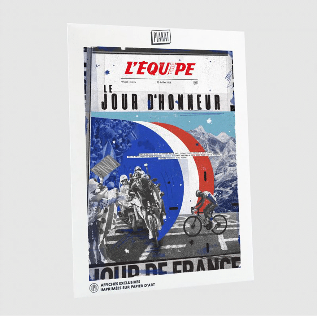 Affiche Exclusive L'Équipe - Tour De France Pinot - Kubbick, Kubbick, vue de face sur fond blanc