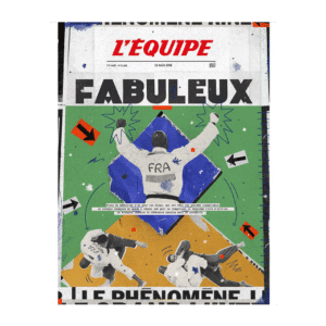 Affiche Exclusive L'Equipe - Judo Rinner, Kubbick, vue de face sur fond blanc