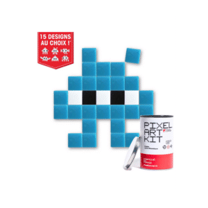 Tiny Bleu Clair - Kit DIY Pixel Art, Kubbick, vue de face sur fond blanc