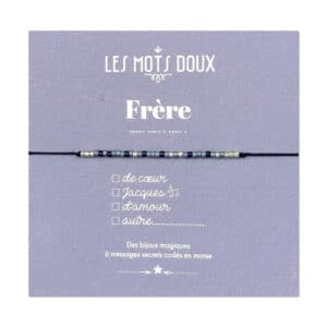 Bracelet homme – Frère – Les Mots Doux - Vue de face sur fond blanc