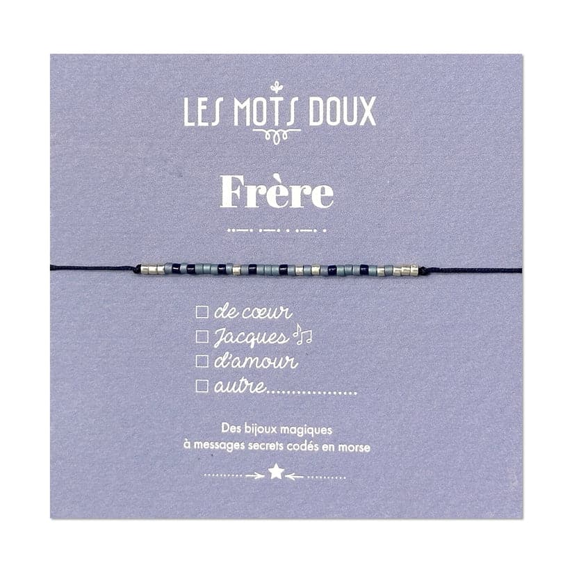 Bracelet homme – Frère – Les Mots Doux - Vue de face sur fond blanc