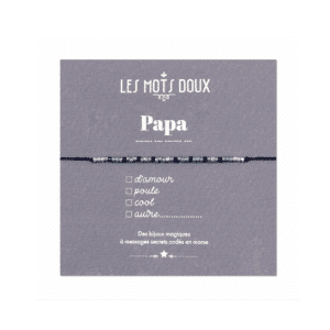 Bracelet “Papa” en Morse – Un Message Unique et Touchant, Les Mots Doux. Vu de face sur fond blanc