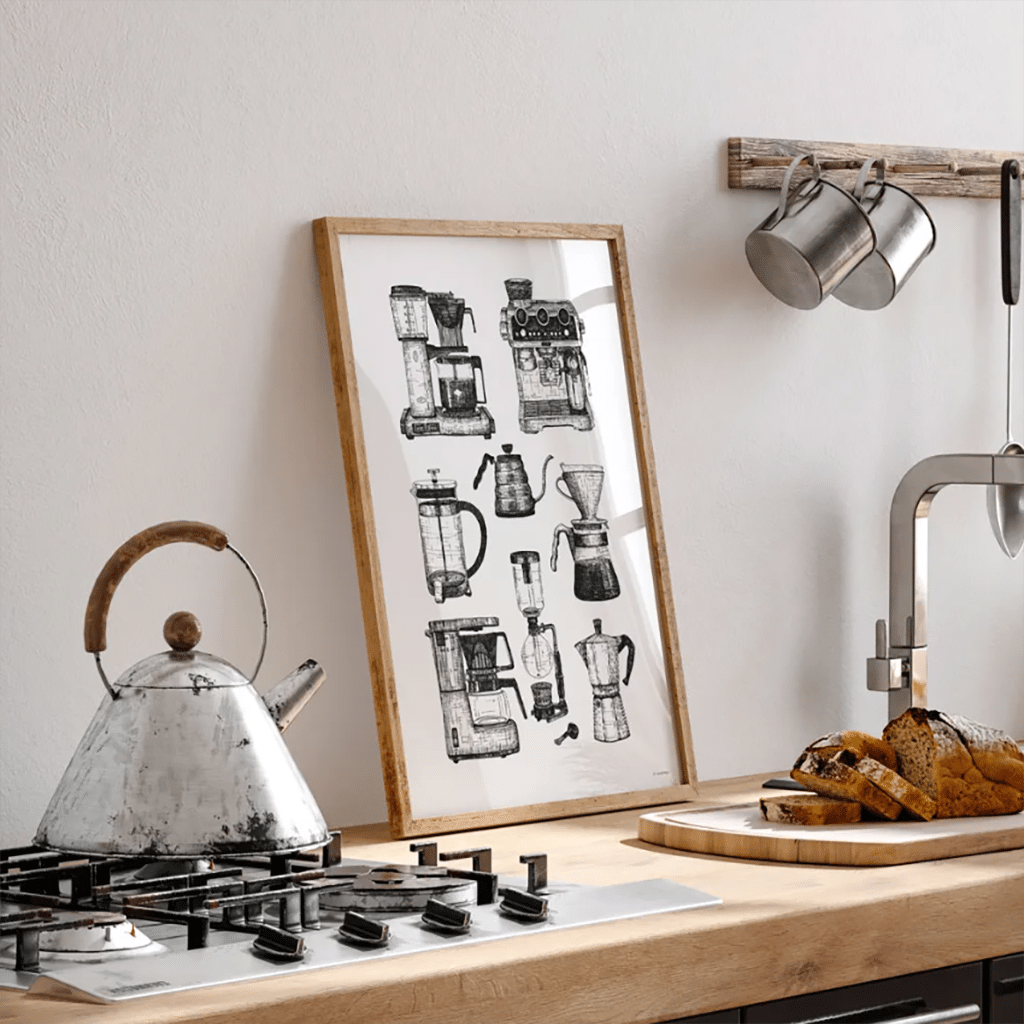 Affiche - Machines À Café : Une Collection de Machines à Café, Maison Paula, ambiance
