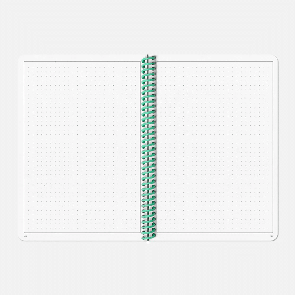 carnet de projets A5 Papier Tigre, vue ouvert sur fond blanc