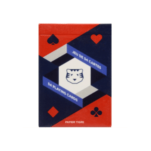 un jeu de cartes Papier Tigre, vue de face sur fond blanc