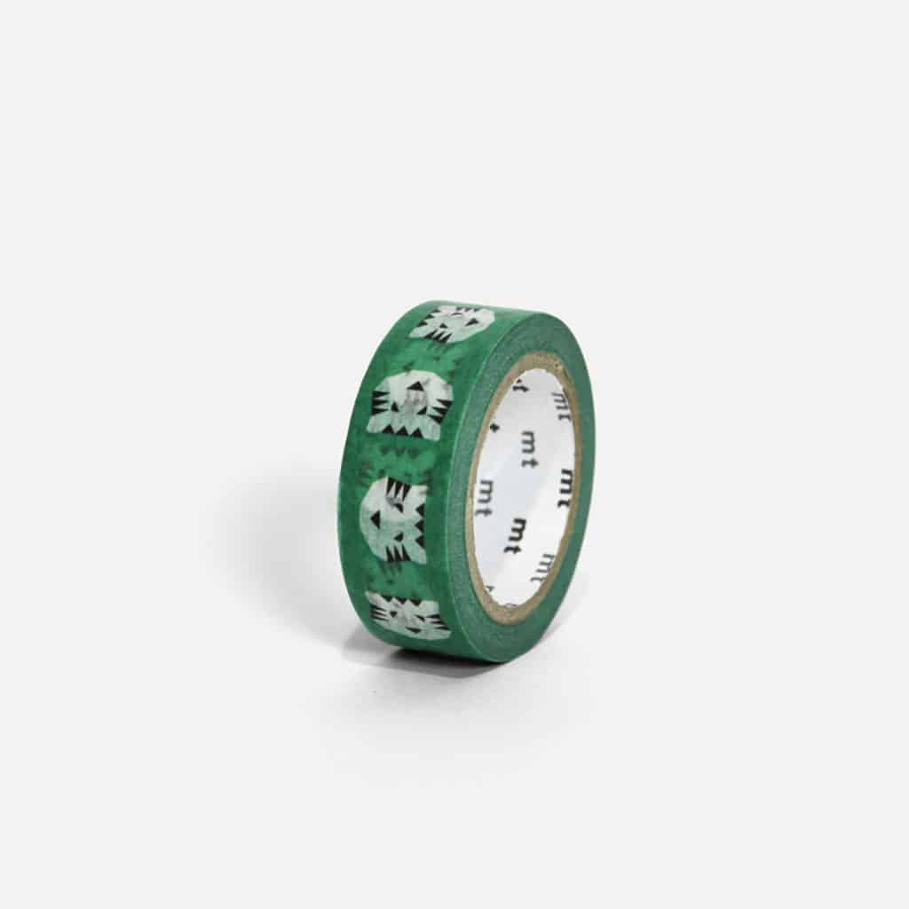 un masking tape tige vert Papier Tigre, vue de face sur fond blanc