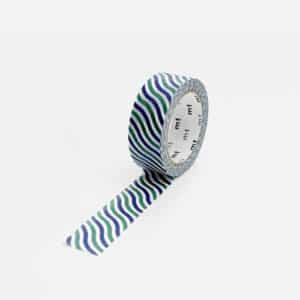 un masking tape waves Papier Tigre, vue de face sur fond blanc
