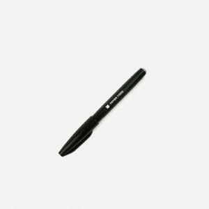 un stylo signature noir Papier Tigre, vue de face sur fond blanc