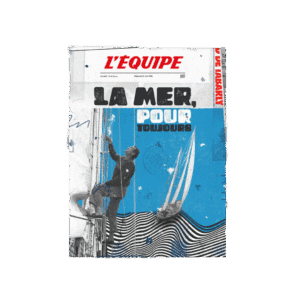 Affiche voilier Tabarly – L’Équipe x Plakat - Vue de face sur fond blanc