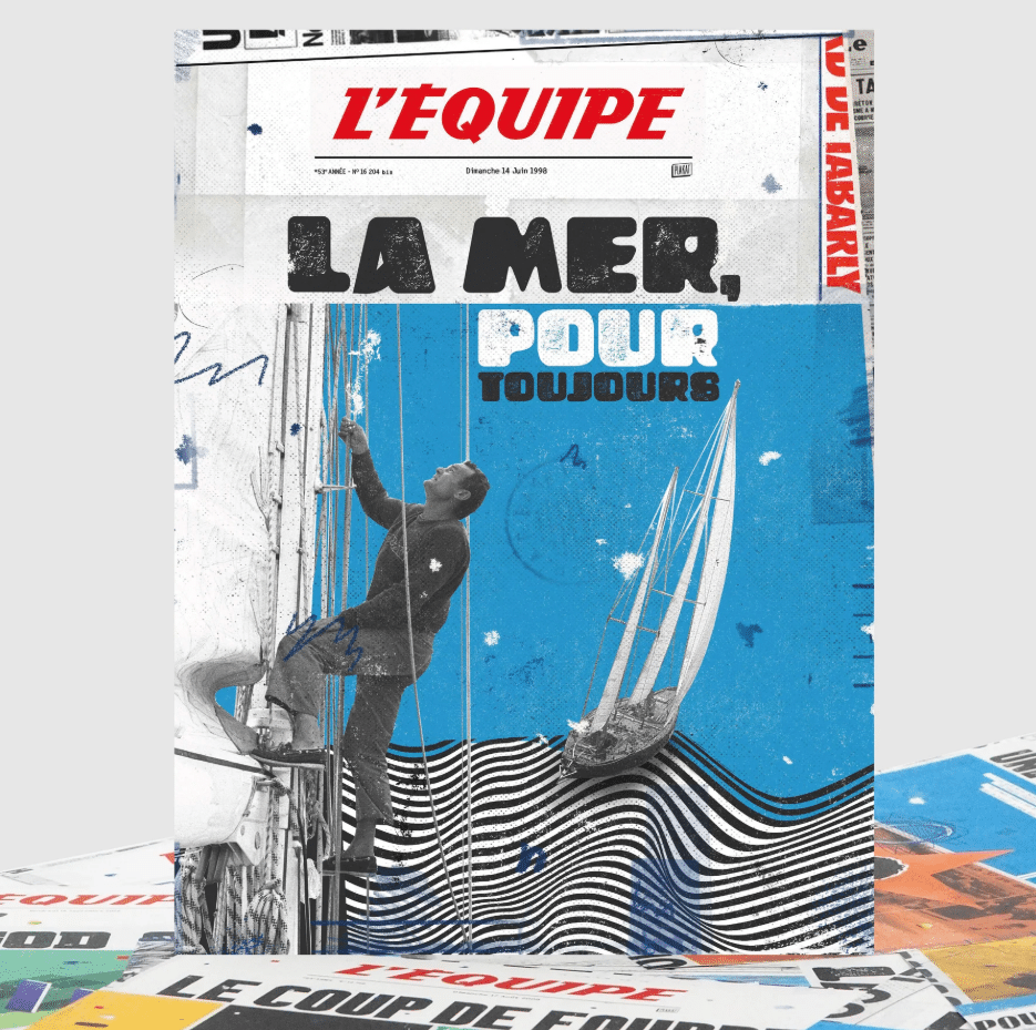 Affiche voilier Tabarly – L’Équipe x Plakat - Vue de face sur fond blanc