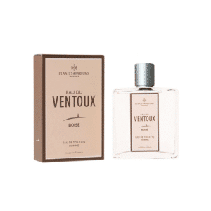 une eau de toilette le Ventoux boisé Plantes&Parfums, vue de face sur fond blanc