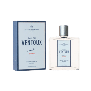 Eau de toilette 100ml - Eau du Ventoux sport : Parfum Tonique et Naturel pour Homme, Plantes & Parfums, vue de face sur fond blanc