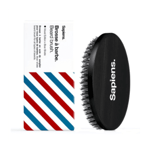 une brosse à barbe Sapiens, vue de face sur fond blanc
