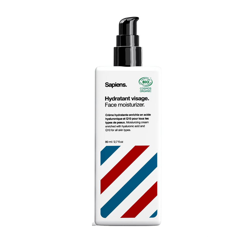 un hydratant bio pour le visage Sapiens, vue de face sur fond blanc