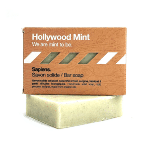 un savon solide homme "Hollywood mint" Sapiens, vue de face sur fond blanc