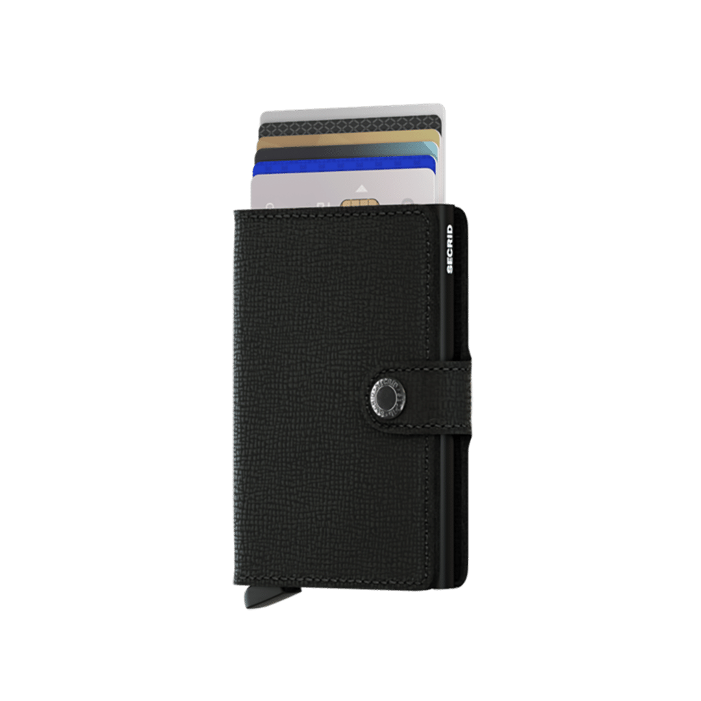 Miniwallet Crisple Black : Élégance et Compacité, Secrid, vue de face sur fond blanc