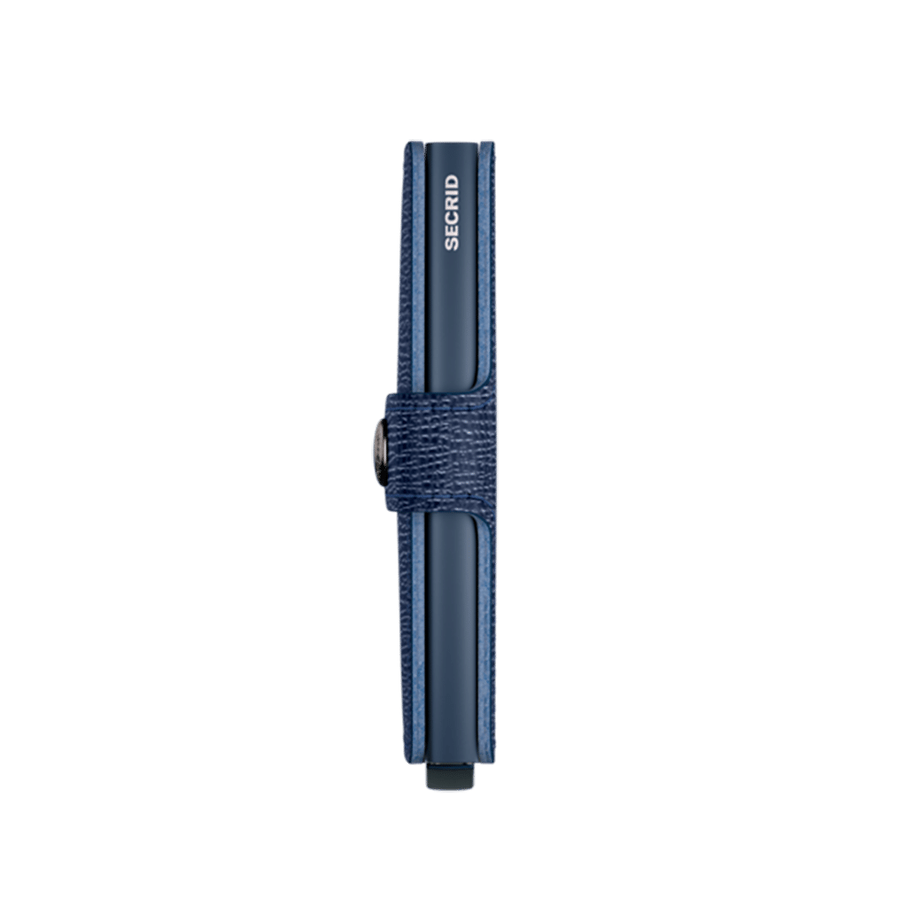 Miniwallet Crisple Navy : Élégance et Compacité, Secrid, vue de côté sur fond blanc