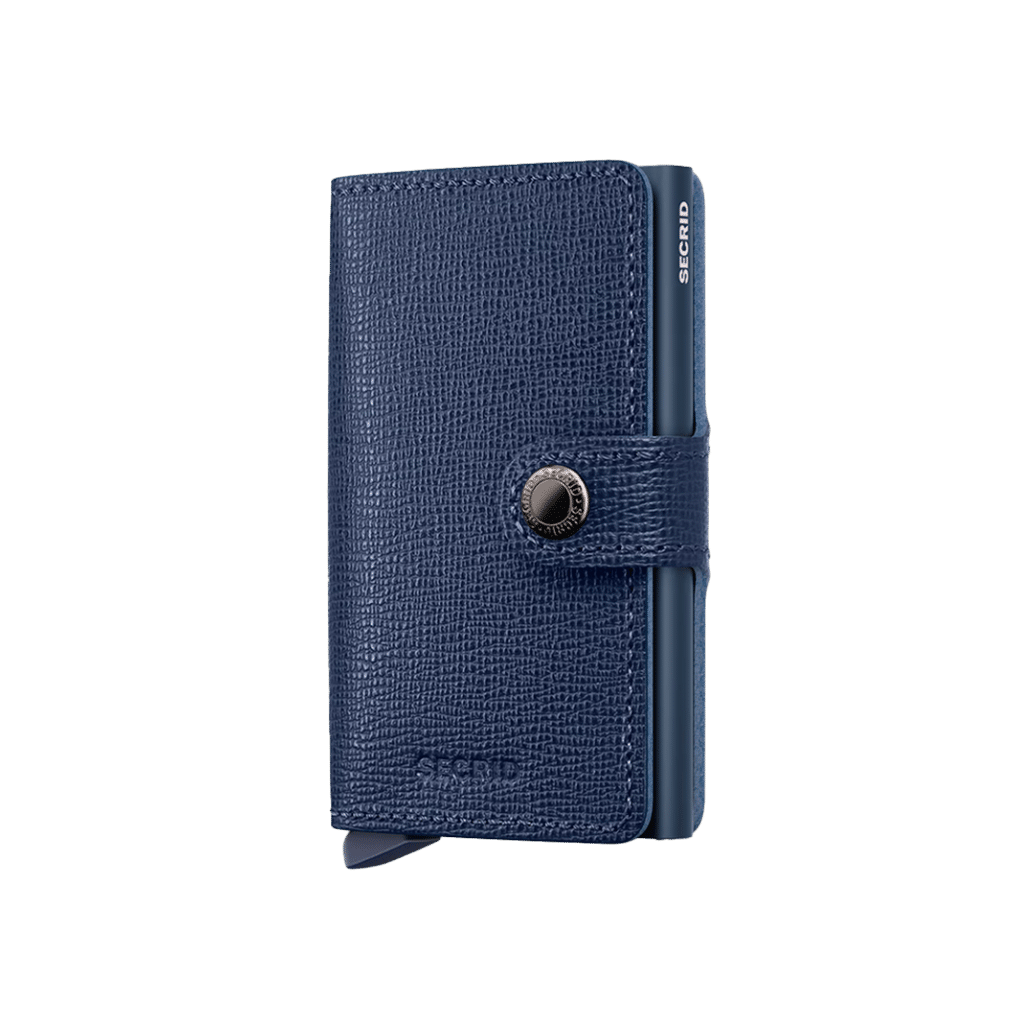 Miniwallet Crisple Navy : Élégance et Compacité, Secrid, vue de face sur fond blanc