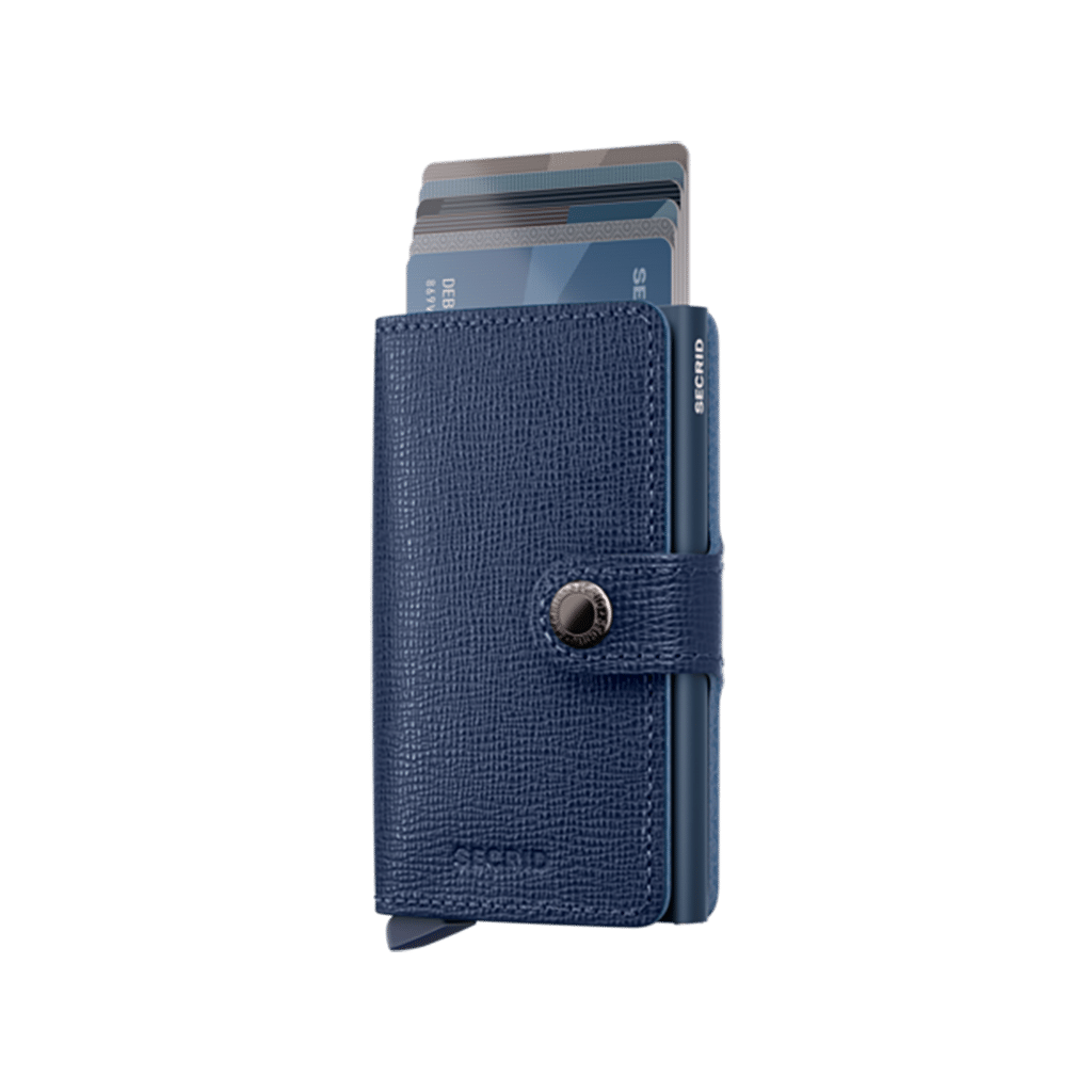 Miniwallet Crisple Navy : Élégance et Compacité, Secrid, vue de face sur fond blanc