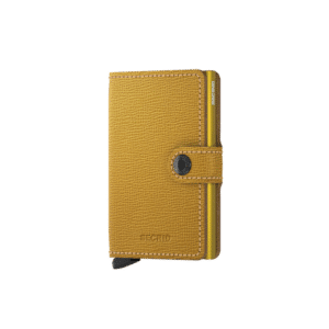 Miniwallet Crisple Ochre : Élégance et Compacité, Secrid, vue de face sur fond beige