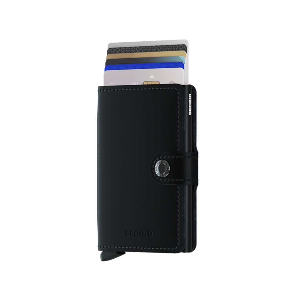 Miniwallet Matte Black : Élégance et Compacité, Secrid, vue de face sur fond blanc