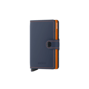 Miniwallet Matte Nightblue & Orange : Élégance et Compacité, Secrid, vue de face sur fond blanc