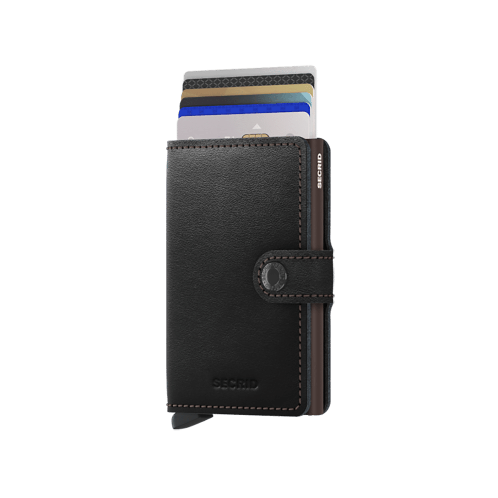 Miniwallet Original Black-Brown : Élégance et Compacité, Secrid, vue de face sur fond blanc