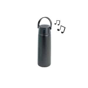 Une bouteille isotherme bluetooth Yoko, vue de face sur fond blanc