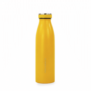 Une bouteille isotherme 500ml milk uni Yoko, vue de face sur fond blanc