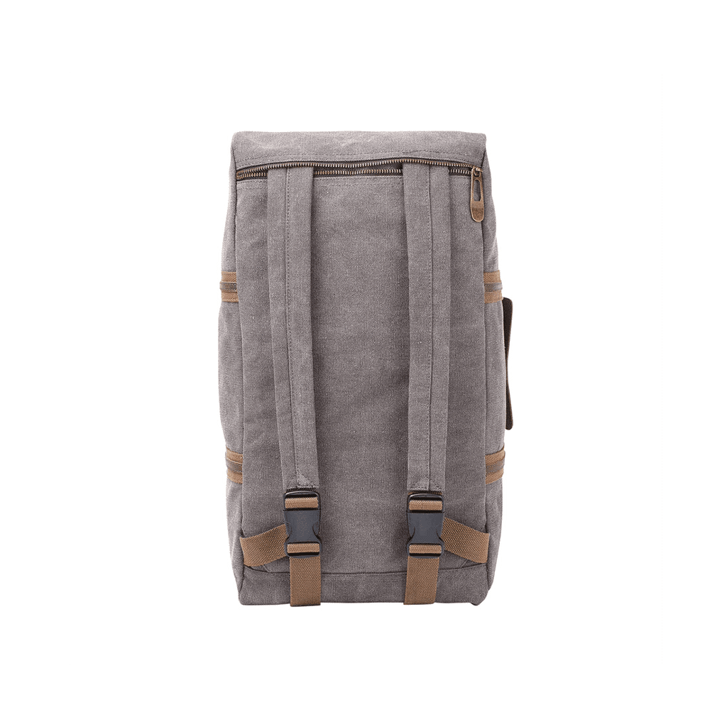 Un sac de voyage "Tolbiac" gris ZEDE, vue de dessous sur fond blanc