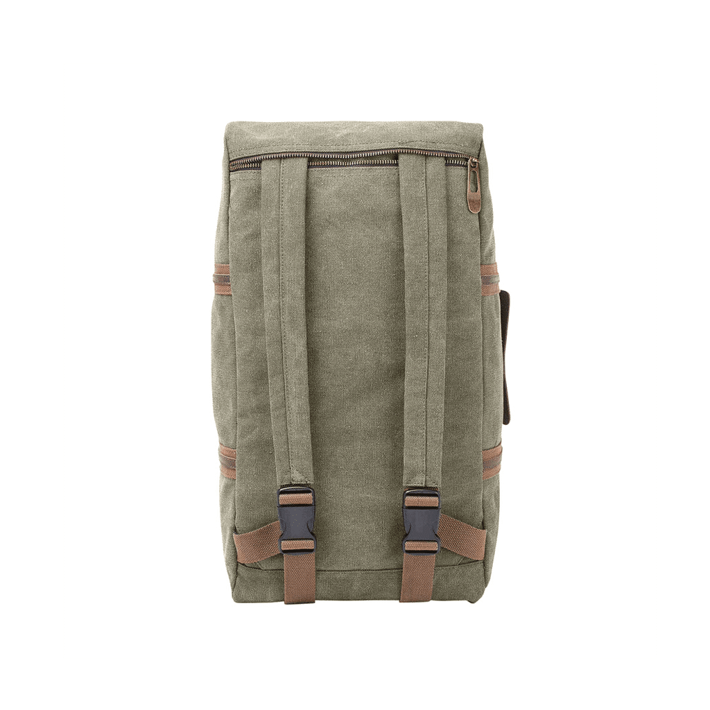 un sac de voyage "Tolbiac" olive ZEDE, vue du dessous sur fond blanc
