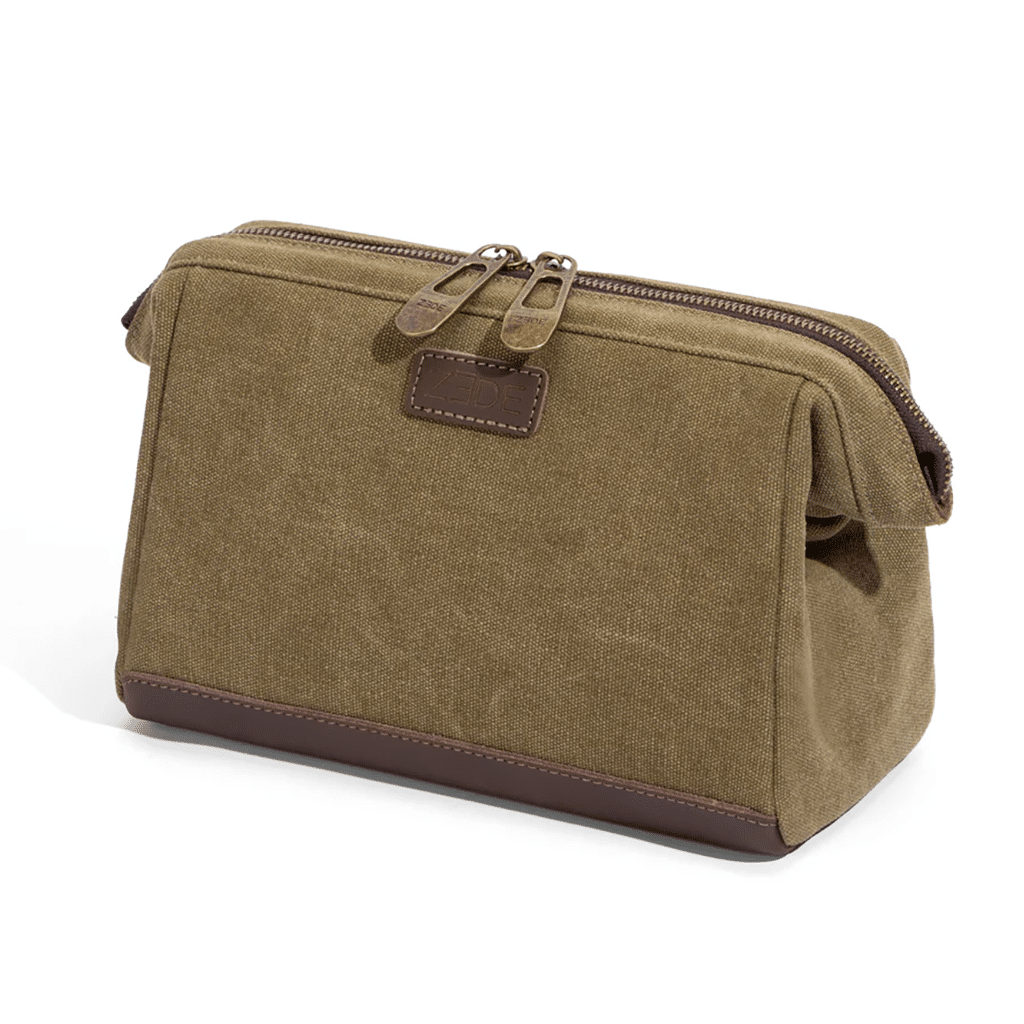 Trousse de toilette - Olive - ZEDE - Vue de face sur fond blanc