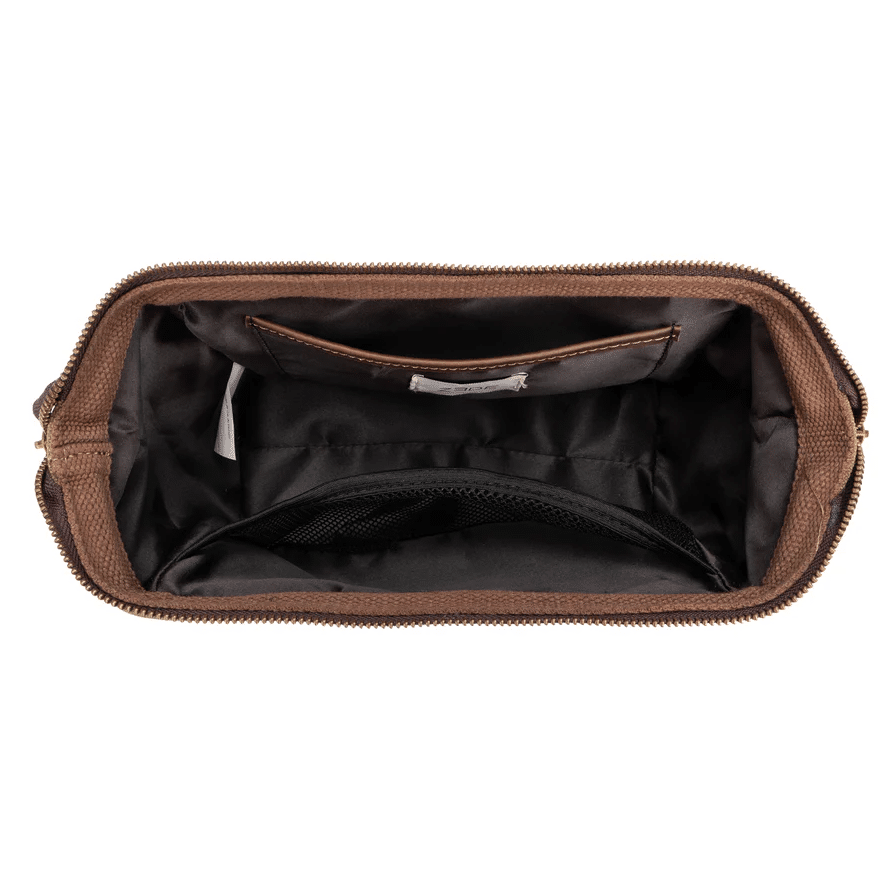 Trousse de toilette - Olive - ZEDE - Vue du dessus sur fond blanc