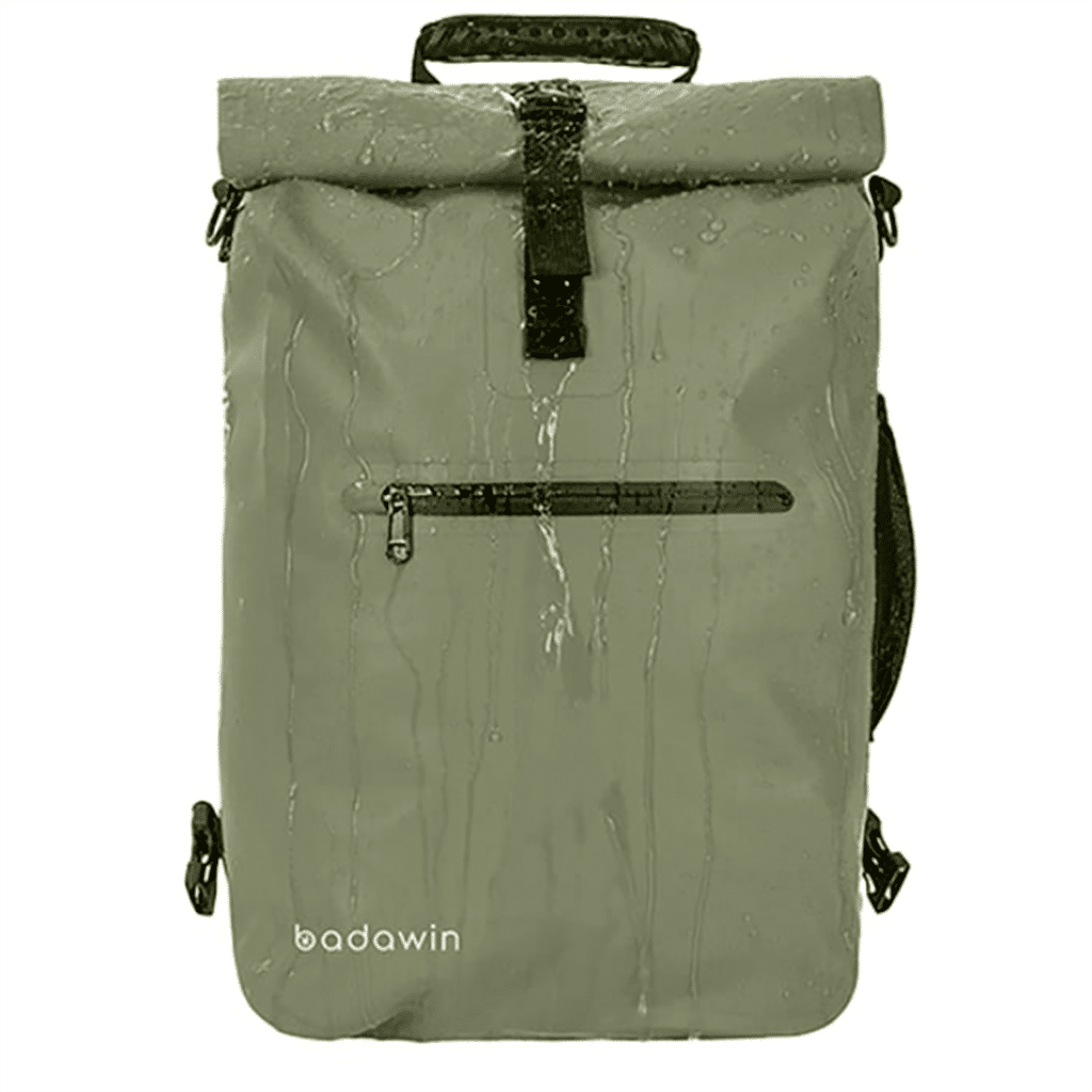 Un sac à dos pour vélo Badawin, vue de face sur fond blanc