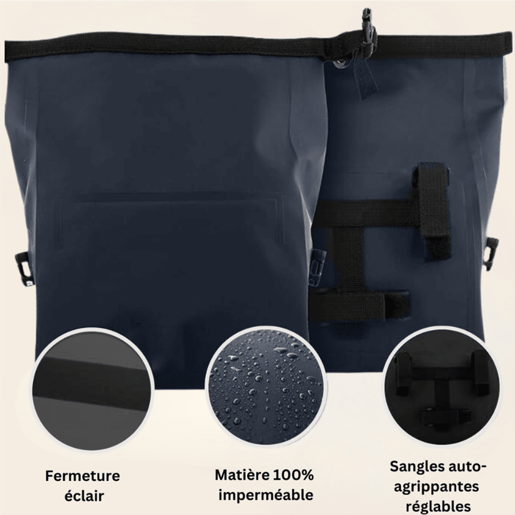 Une sacoche de guidon pour vélo corail Badawin, ambiance