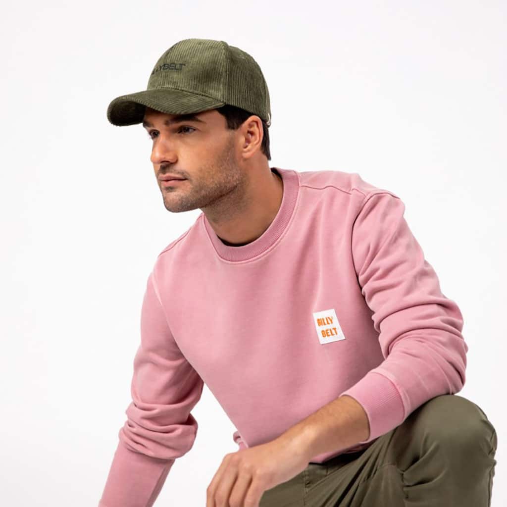 une casquette en velours kaki billybelt, ambiance porté