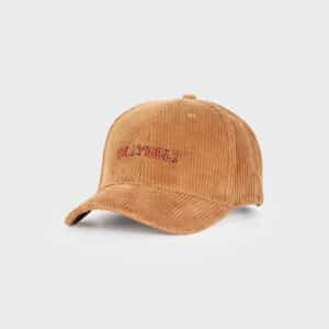une casquette en velours marron billybelt, vue de face sur fond blanc