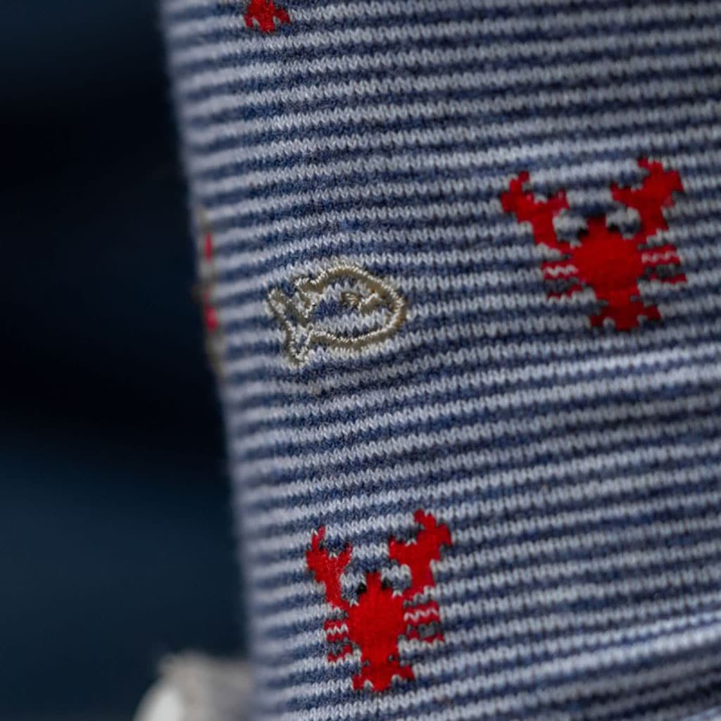 une paire de chaussettes en coton peigné "Homard" Billybelt, zoom sur le tissu
