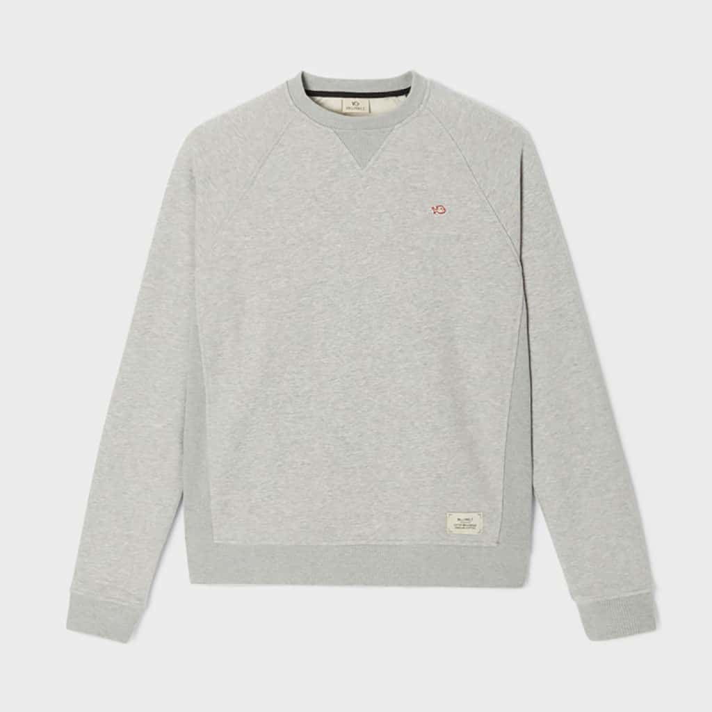 Un sweatshirt gris claire chiné Billybelt, vue de face sur fond blanc