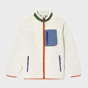 Veste Sherpa Mixte Zippée - Ivoire - Billyblet - Vue de face sur fond blanc