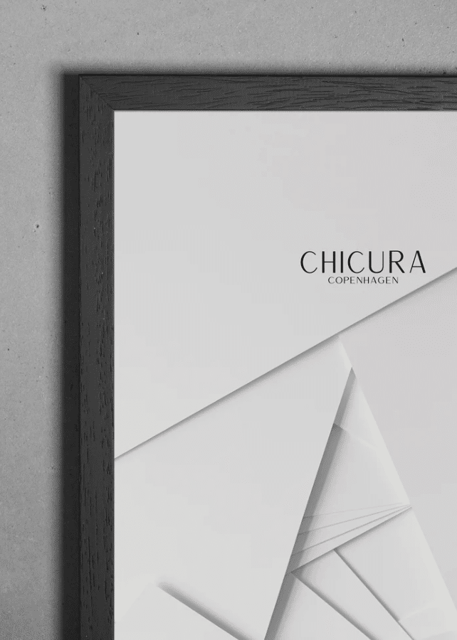 Cadre en bois noir A4 - Vitre en acrylique – Chicura - Zoom