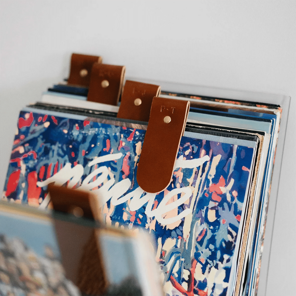 séparateurs de vinyles en cuir, utilisés