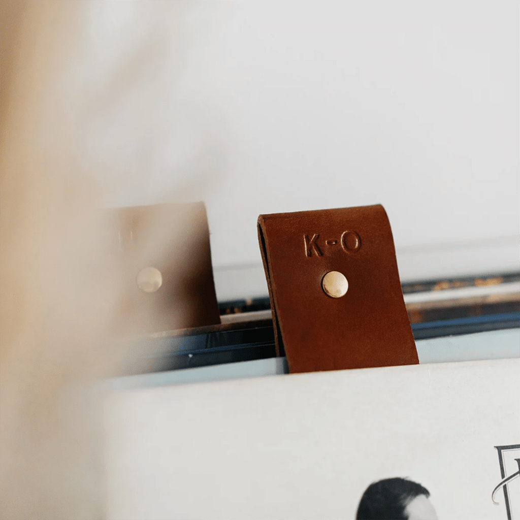 séparateurs de vinyles en cuir, utilisés