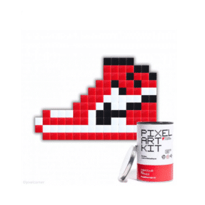 Kit DIY Pixel Art - La Sneaker - Rouge, Kubbick, vue de face sur fond blanc
