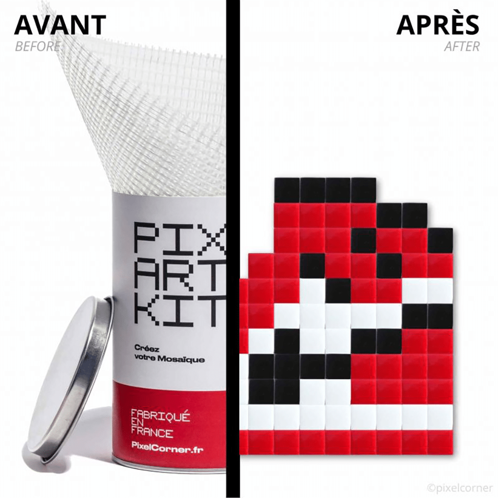 Kit DIY Pixel Art - La Sneaker - Rouge, Kubbick, vue de face sur fond blanc